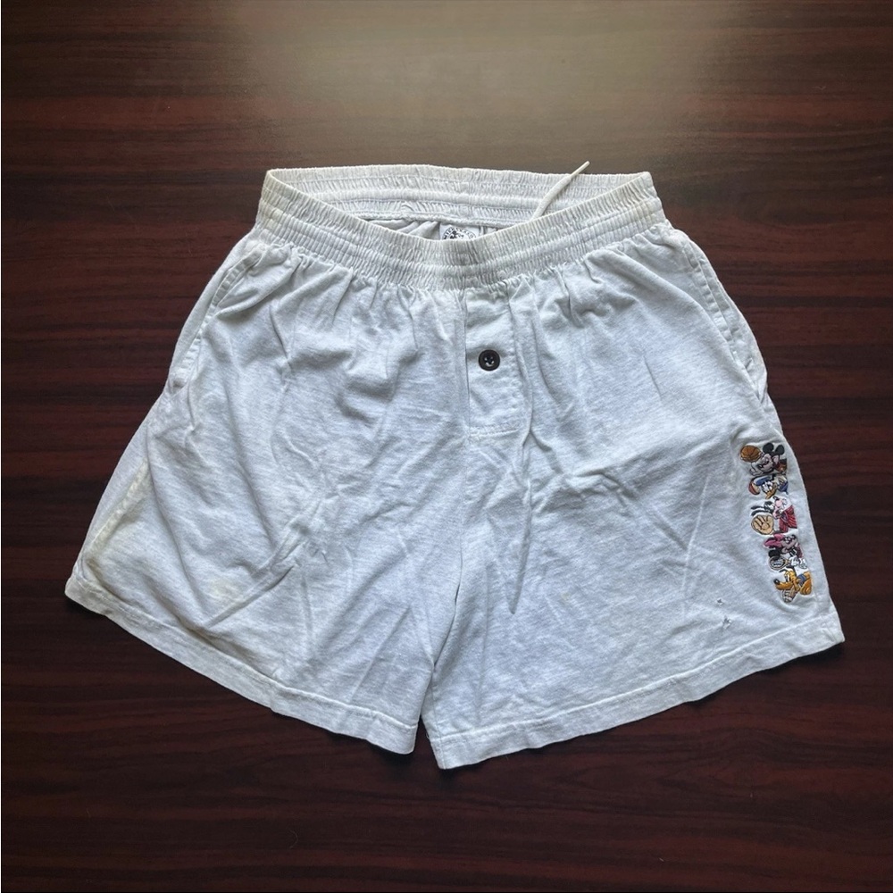 Vintage 1994 Mickey Mouse Disney Shorts Size Medium White Vtg 90s Distressed